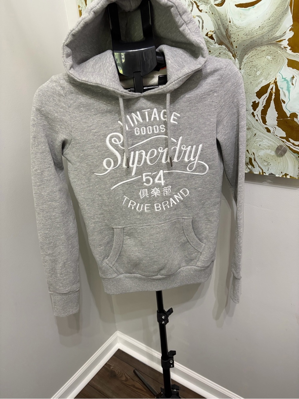 Superdry Gray Vintage Logo Pullover Hoodie